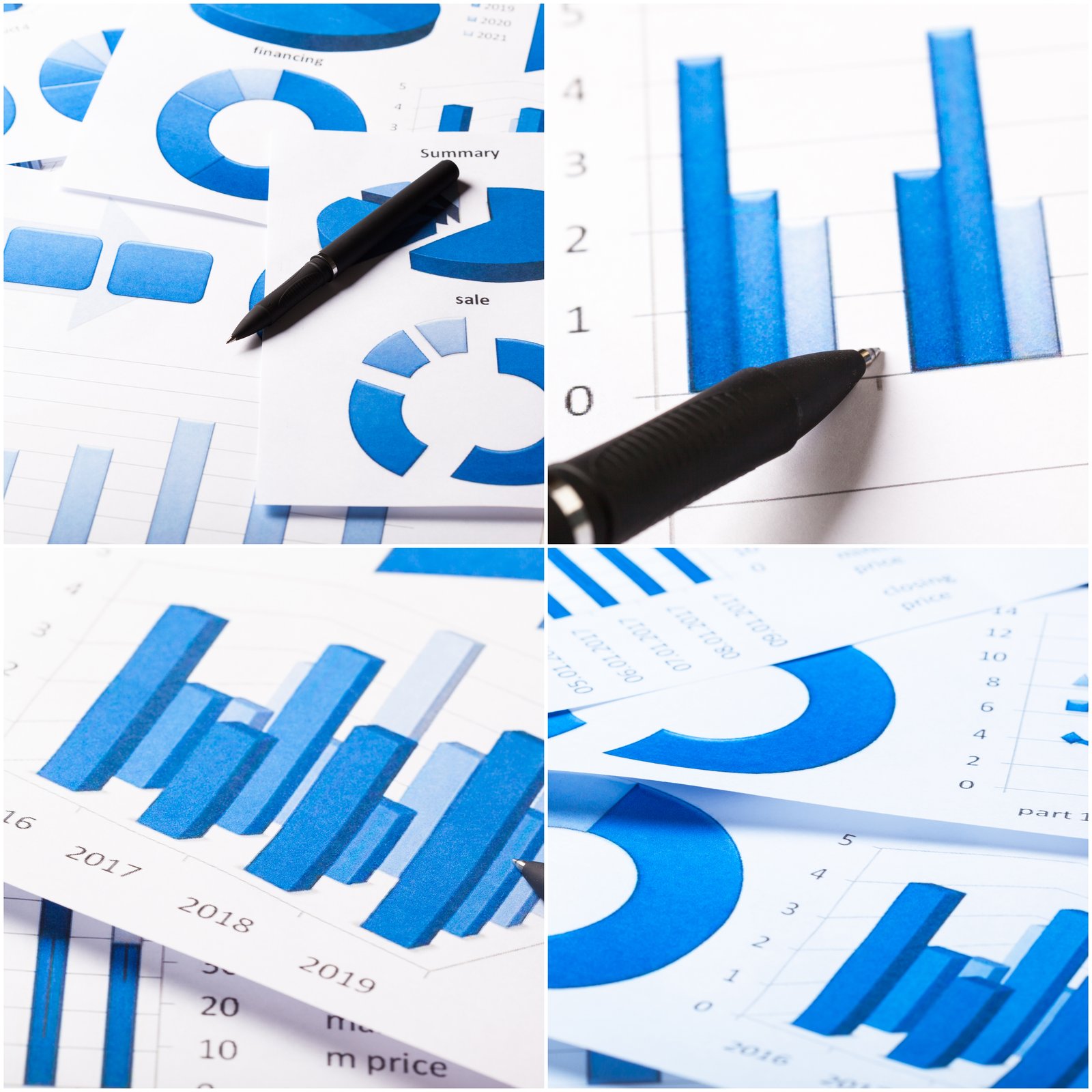 Business graph of financial analytics
